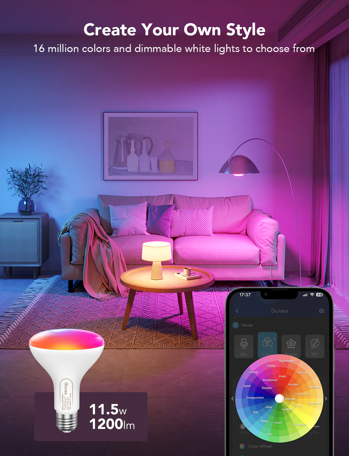 Govee RGBWW Smart BR30 LED Light Bulbs - Image 6