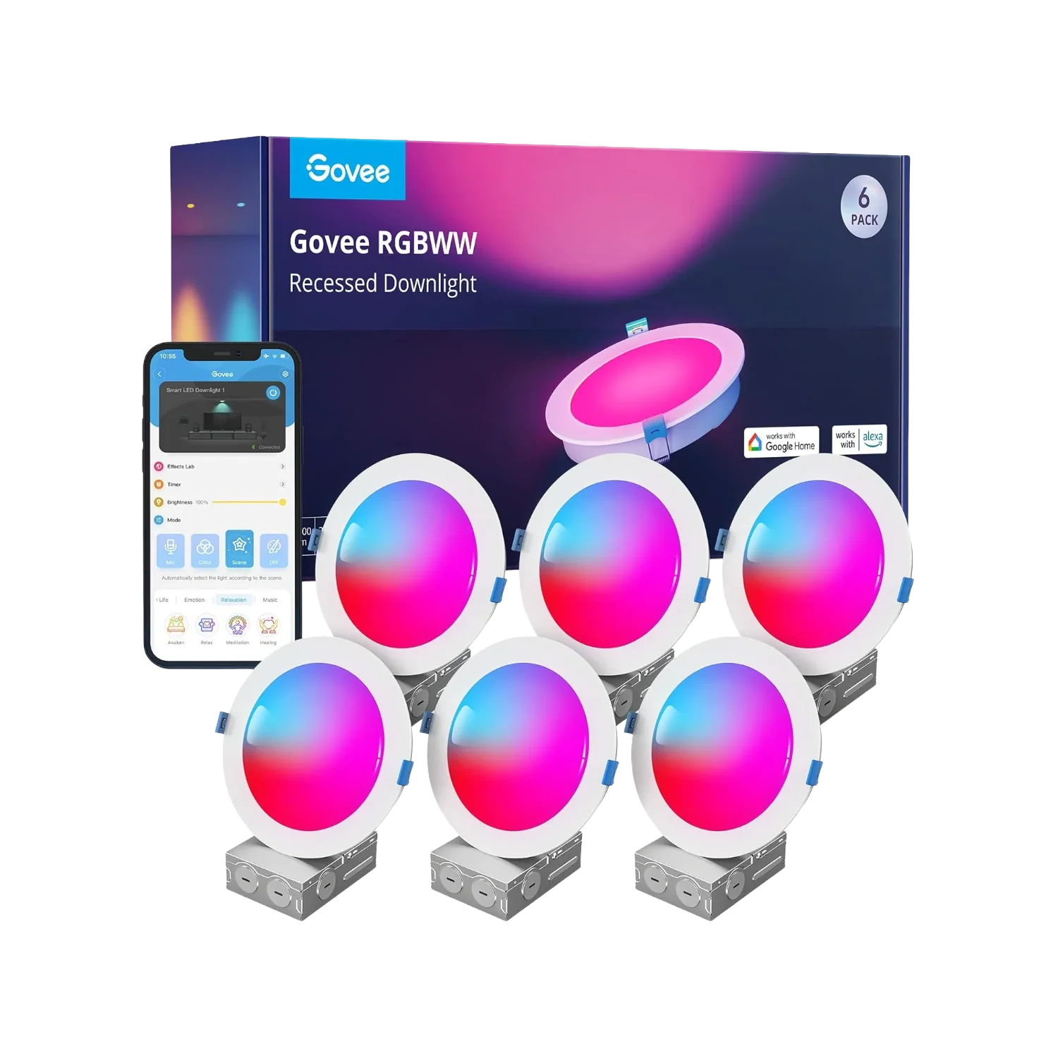 Govee 6-Inch Smart RGBWW Recessed Lights - Image 9