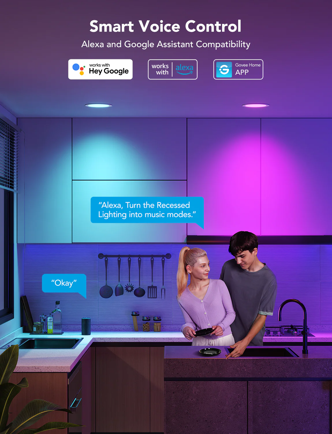 Govee 6-Inch Smart RGBWW Recessed Lights - Image 6