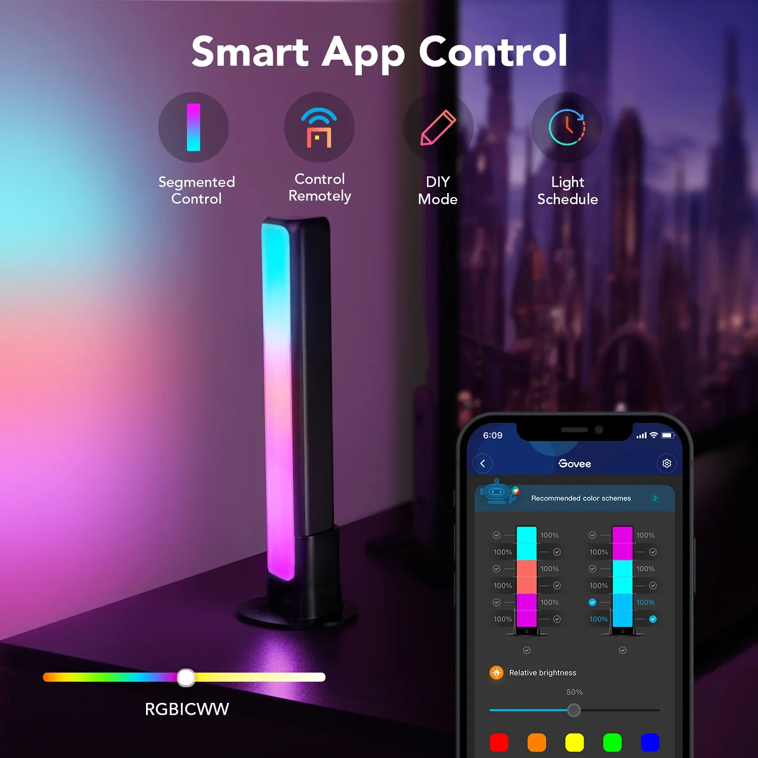 Govee RGBICWW WiFi + Bluetooth Flow Plus Light Bars - Image 6